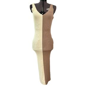 Meshki Knit Bodycon Two-Tone Dress